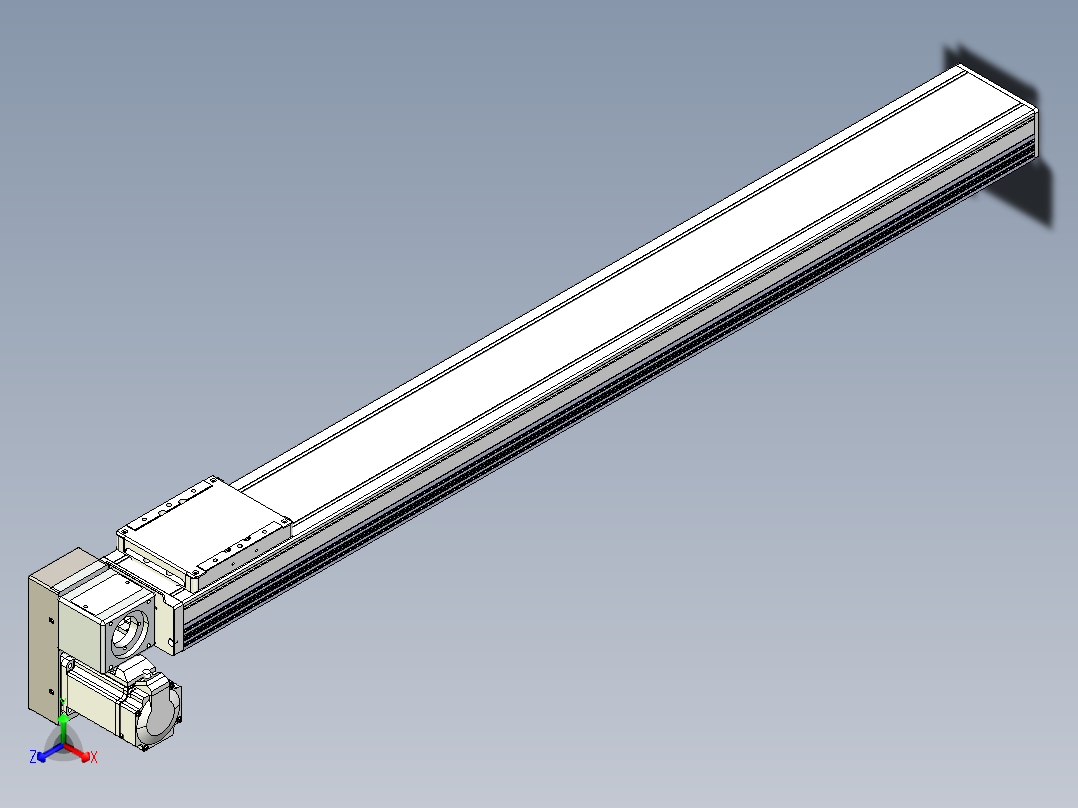 同步带全封闭直线模组TPA-HCB-105D-90-L900-LP-Y-P20-N3正等轴测图
