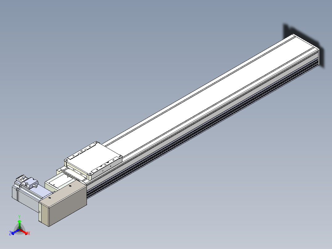 同步带全封闭直线模组TPA-HCB-105D-90-L700-MR-Y-P20-N3正等轴测图