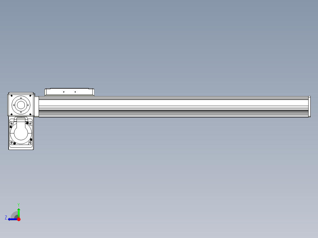 同步带全封闭直线模组TPA-HCB-105D-90-L500-LP-Y-P20-N3右视图