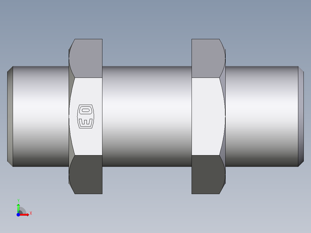卡套式工业通用硬管接头EO_Bulkhead_union_SV12LOMD71前视图