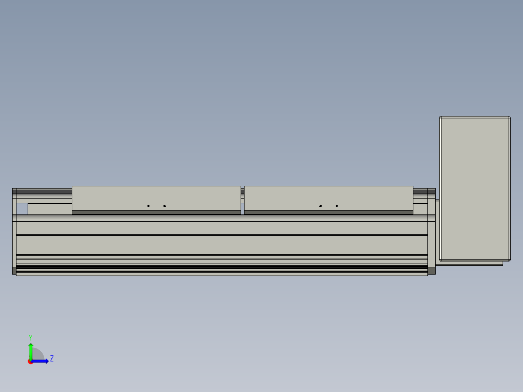 直线模组LHB21-L40-S200-LU设计图纸左视图