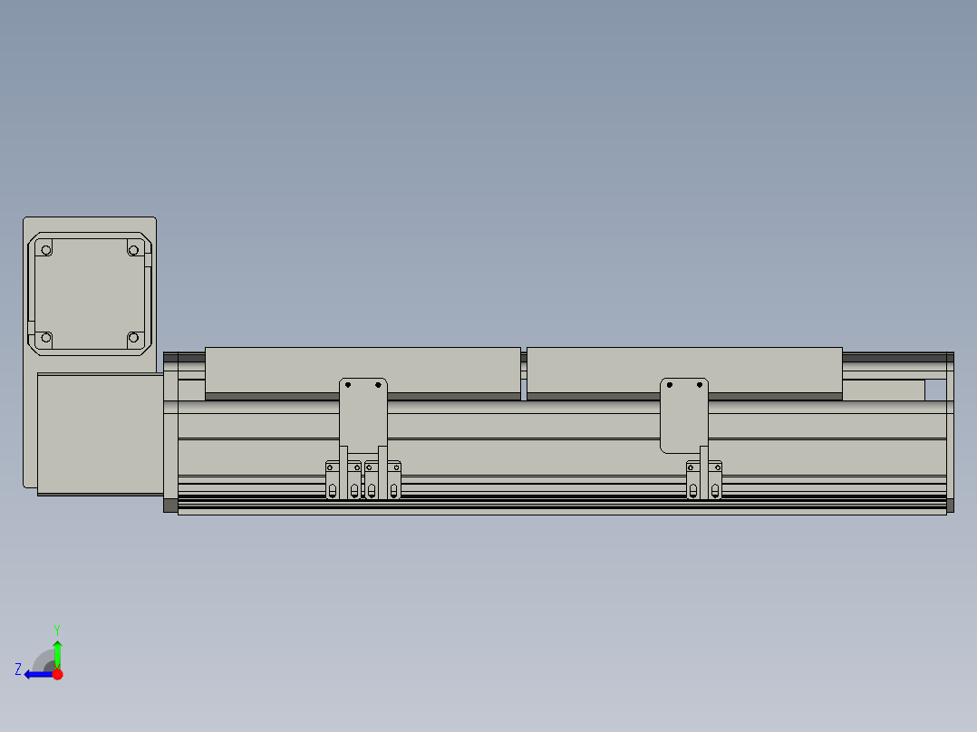 直线模组LHB21-L40-S200-LU设计图纸右视图