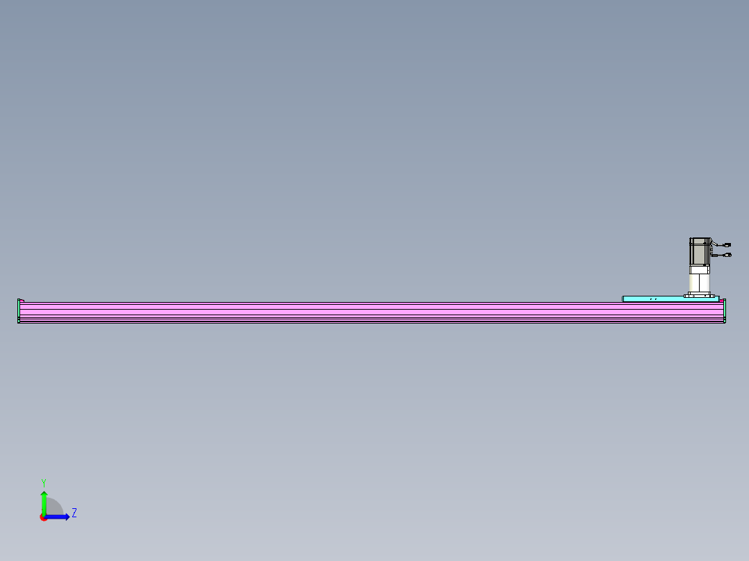 东锦齿条传动DH210G-L167-S2350-BU-减速机+P750W左视图