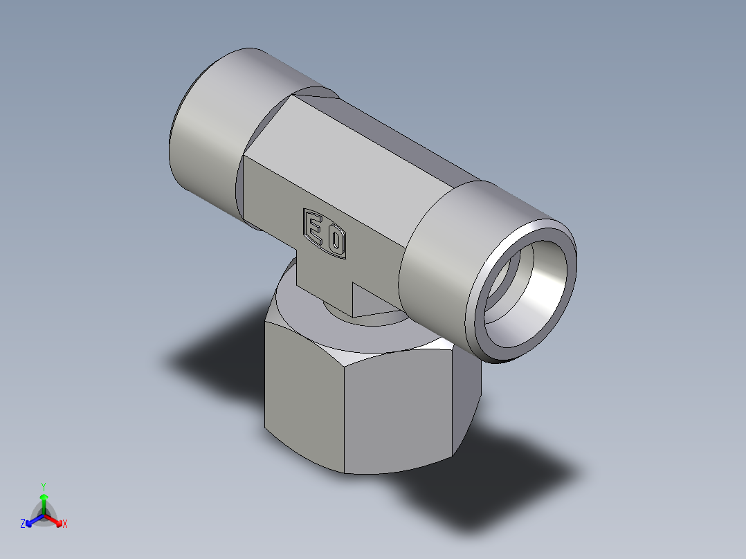 卡套式工业通用硬管接头EO_Standpipe_branch_tee_EVT14SOMD71主视图