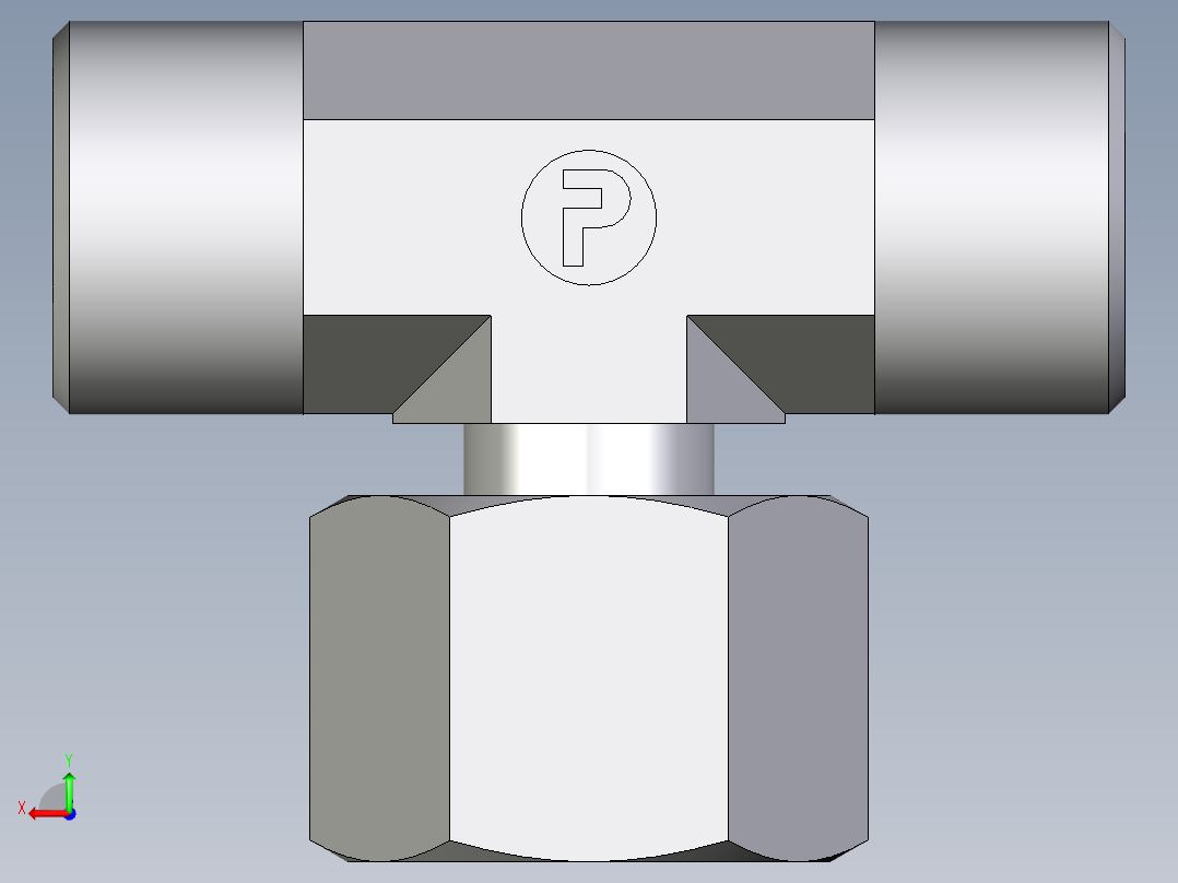 卡套式工业通用硬管接头EO_Standpipe_branch_tee_EVT14SOMD71后视图