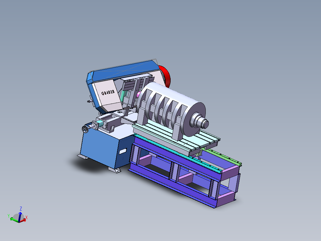 非标锯床主视图