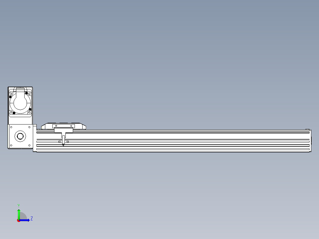 同步带全封闭直线模组TPA-HCB-85D-90-L550-LU-C-P20-N3左视图