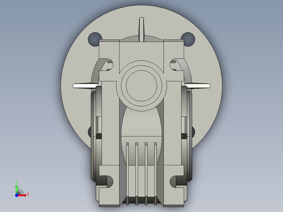 蜗轮蜗杆减速机NMRV025-11H8-56B14.step前视图