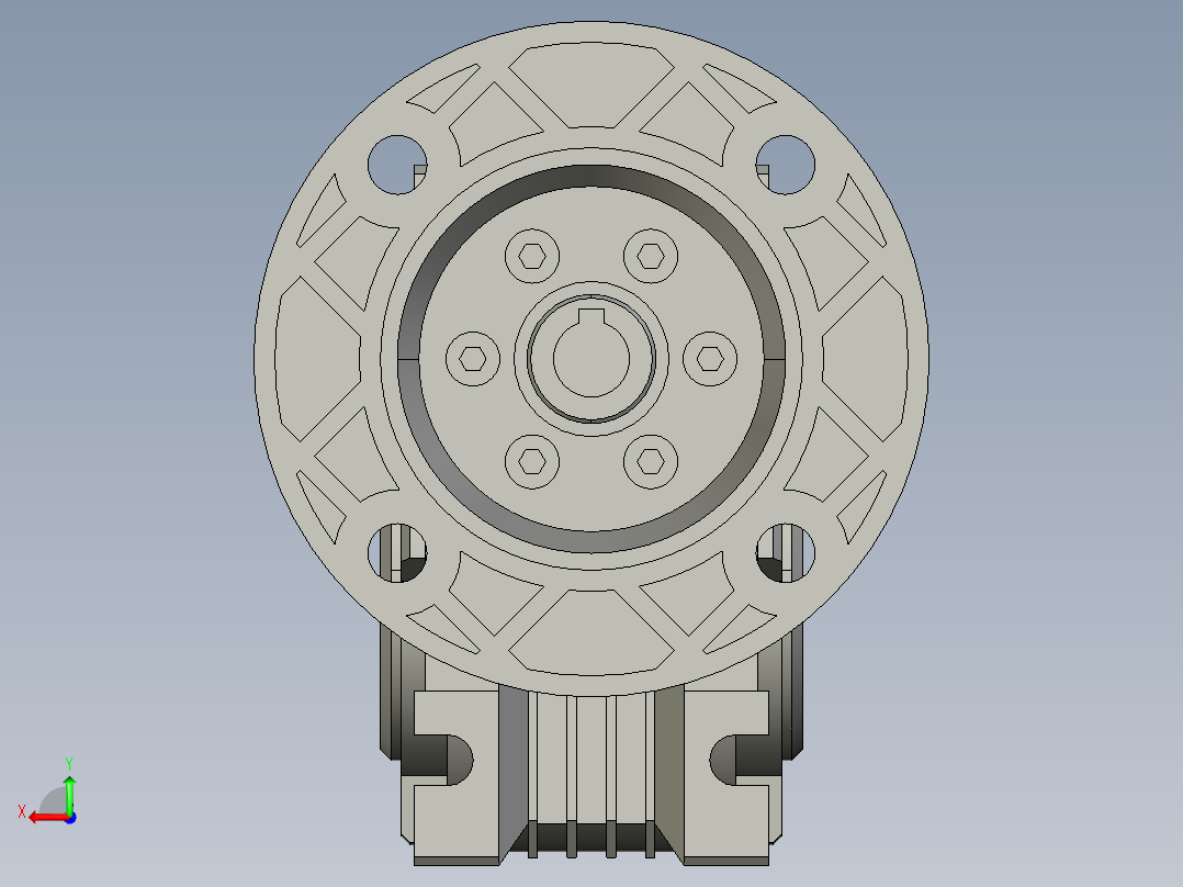 蜗轮蜗杆减速机NMRV025-11H8-56B14.step后视图