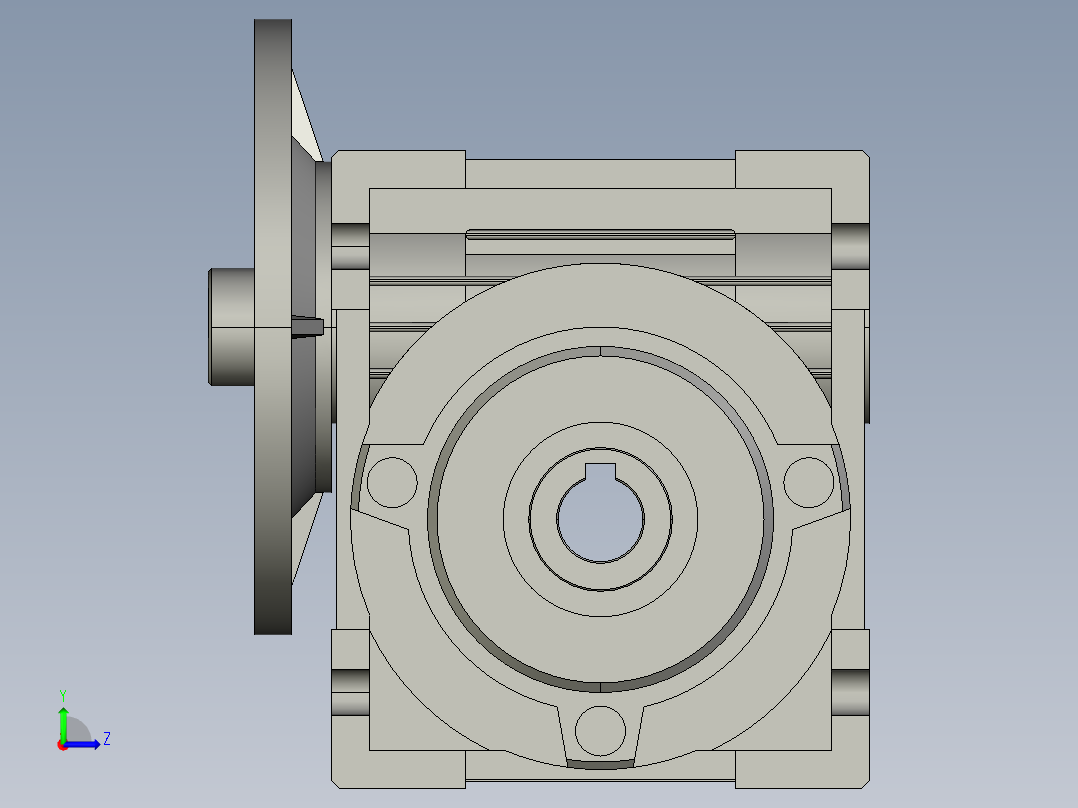 蜗轮蜗杆减速机NMRV025-11H8-56B14.step左视图