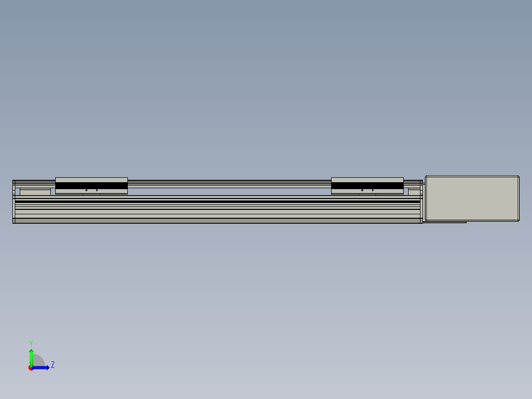 直线模组LHB17-L40-S550-BL设计图纸左视图