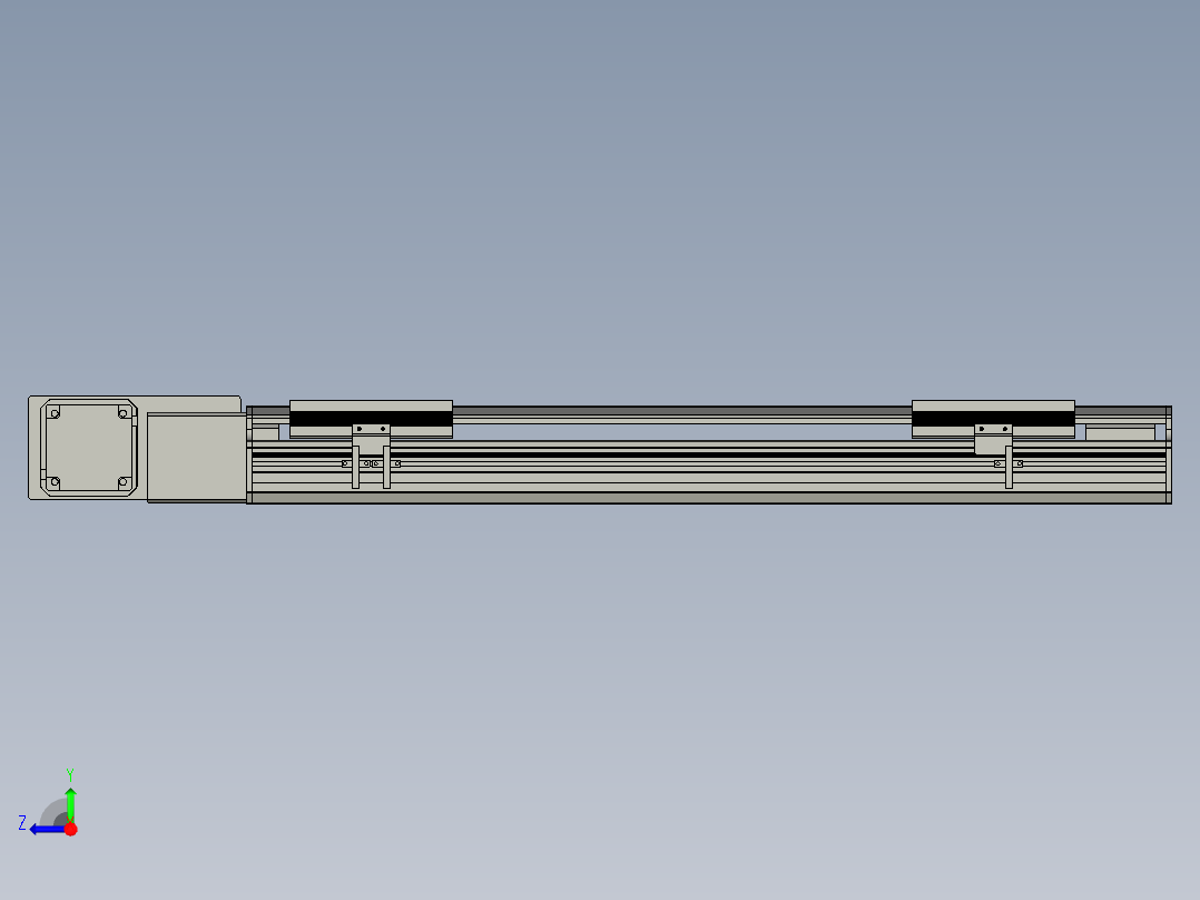直线模组LHB17-L40-S550-BL设计图纸右视图