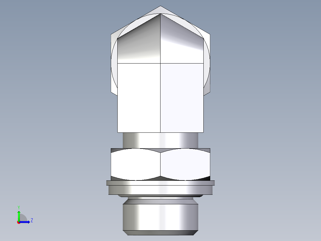 卡套式工业通用硬管接头EO_Adjustable_Locknut_elbow_WEE10ZSRCF左视图