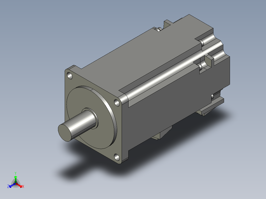 200W带刹车-hg-kr23b_a_stp三菱电机正等轴测图