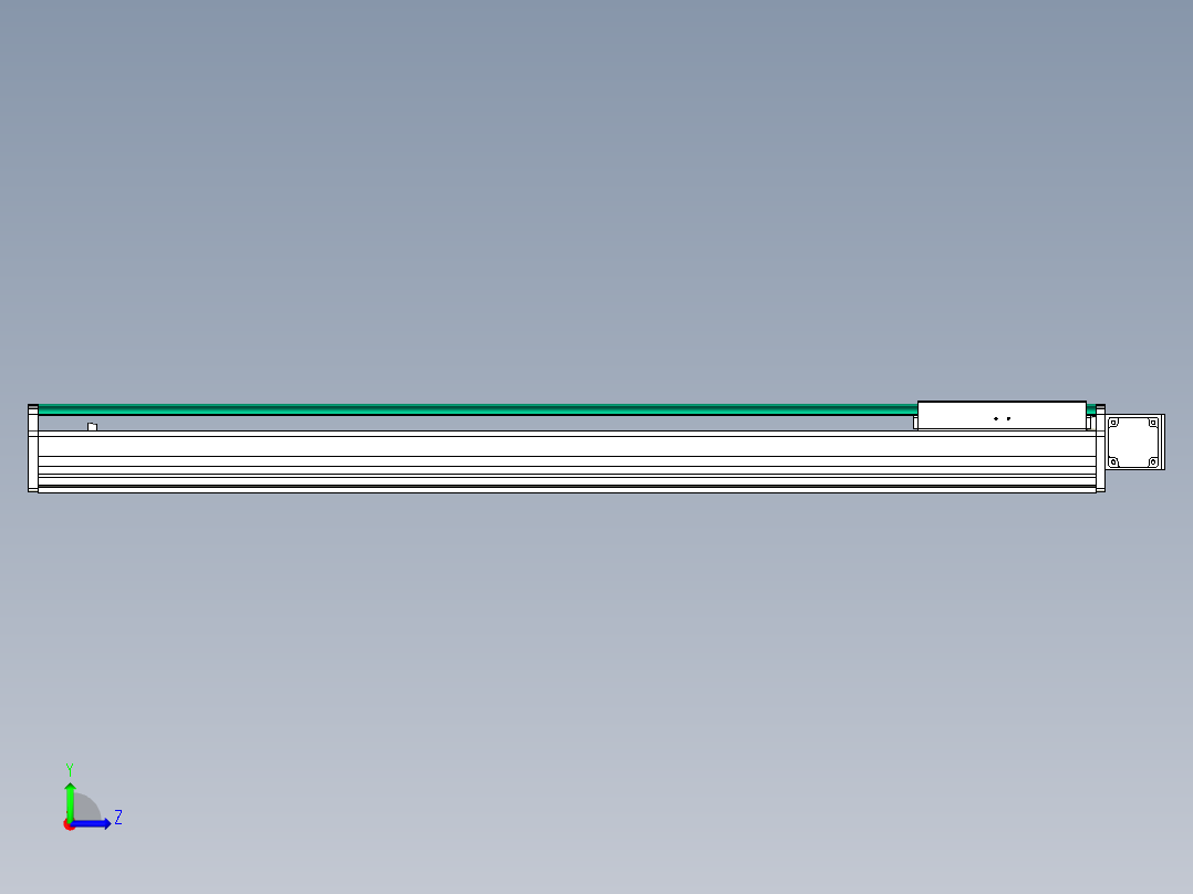 东锦同步带传动-直线滑台模组DH270B-C-L150-S1300-BL-P750W-C3左视图