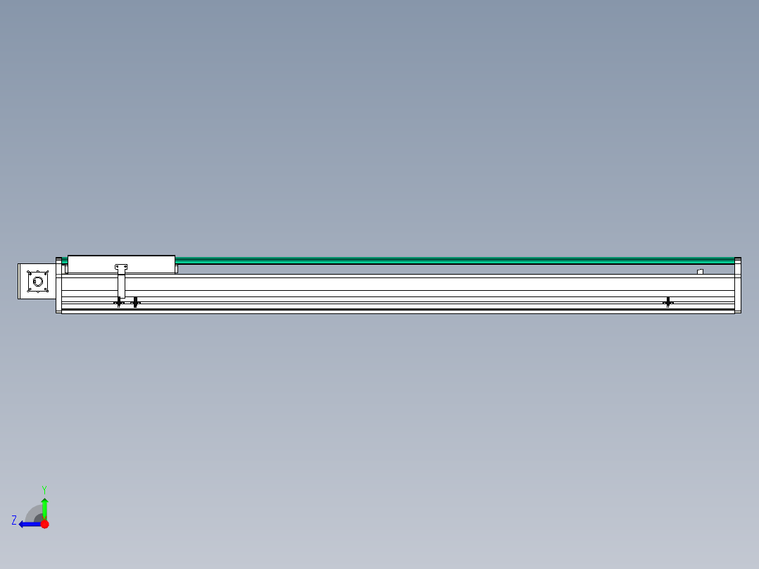 东锦同步带传动-直线滑台模组DH270B-C-L150-S1300-BL-P750W-C3右视图
