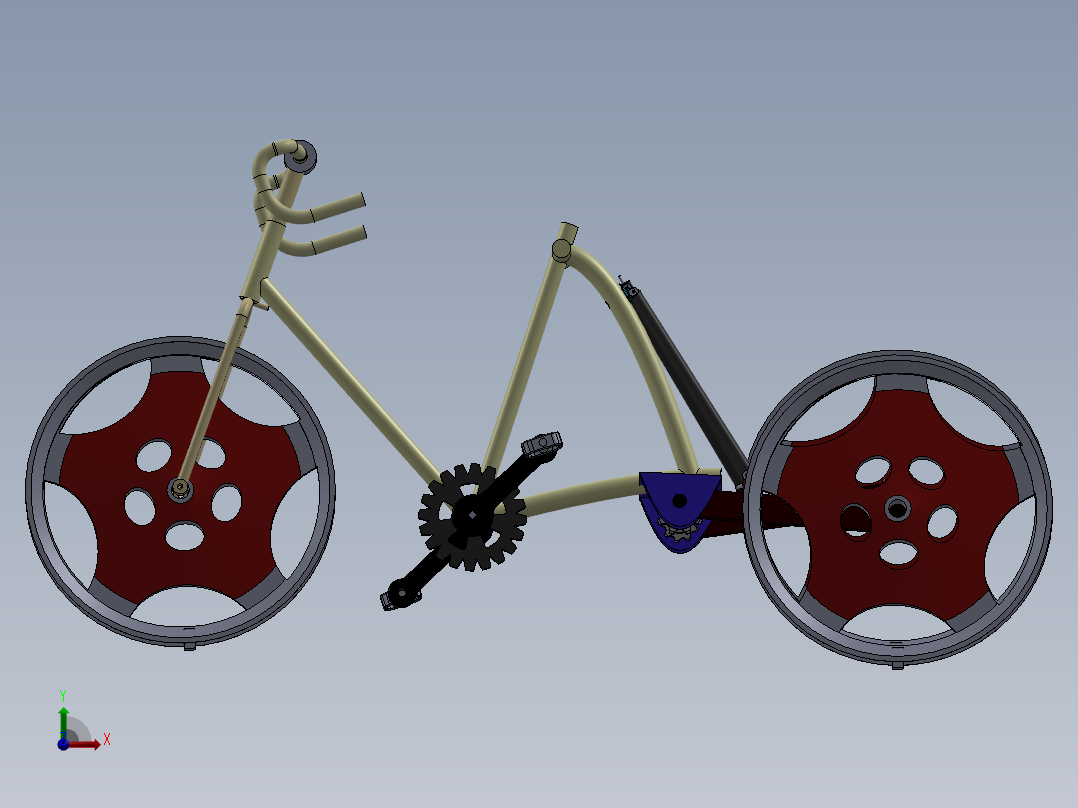 倾斜三轮车前视图