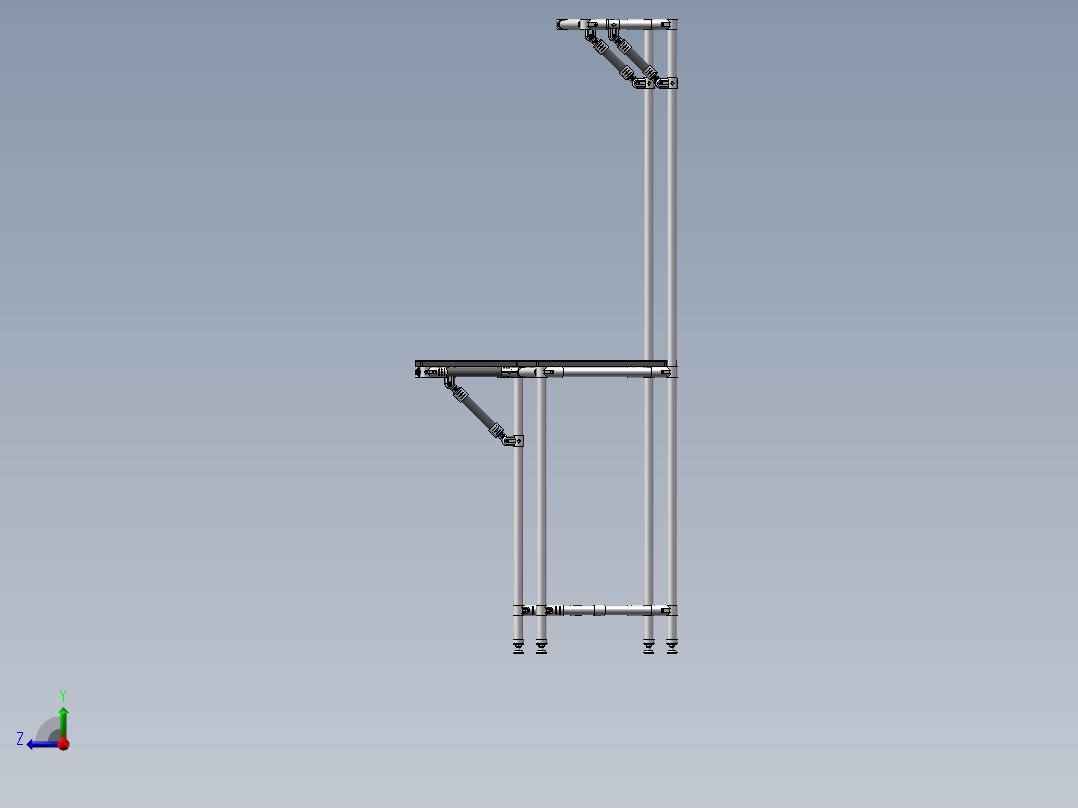 12款精益管货架精益管流利条货架工作台3d图纸打包右视图