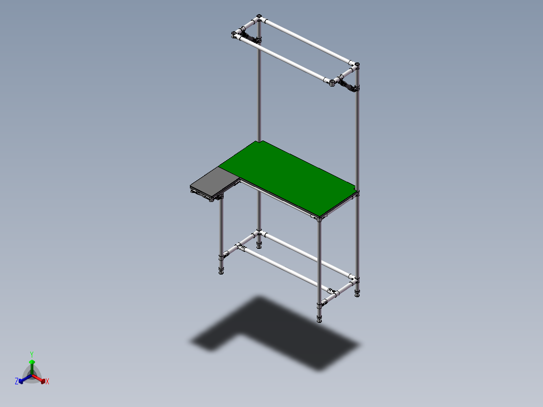 12款精益管货架精益管流利条货架工作台3d图纸打包正等轴测图