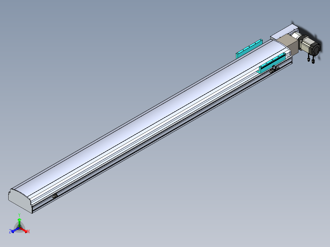 同步带滑台-半封闭B22H-L100-C-S2000-L-P75-D3-N5主视图