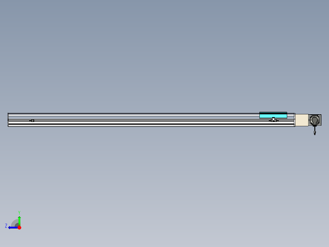同步带滑台-半封闭B22H-L100-C-S2000-L-P75-D3-N5右视图