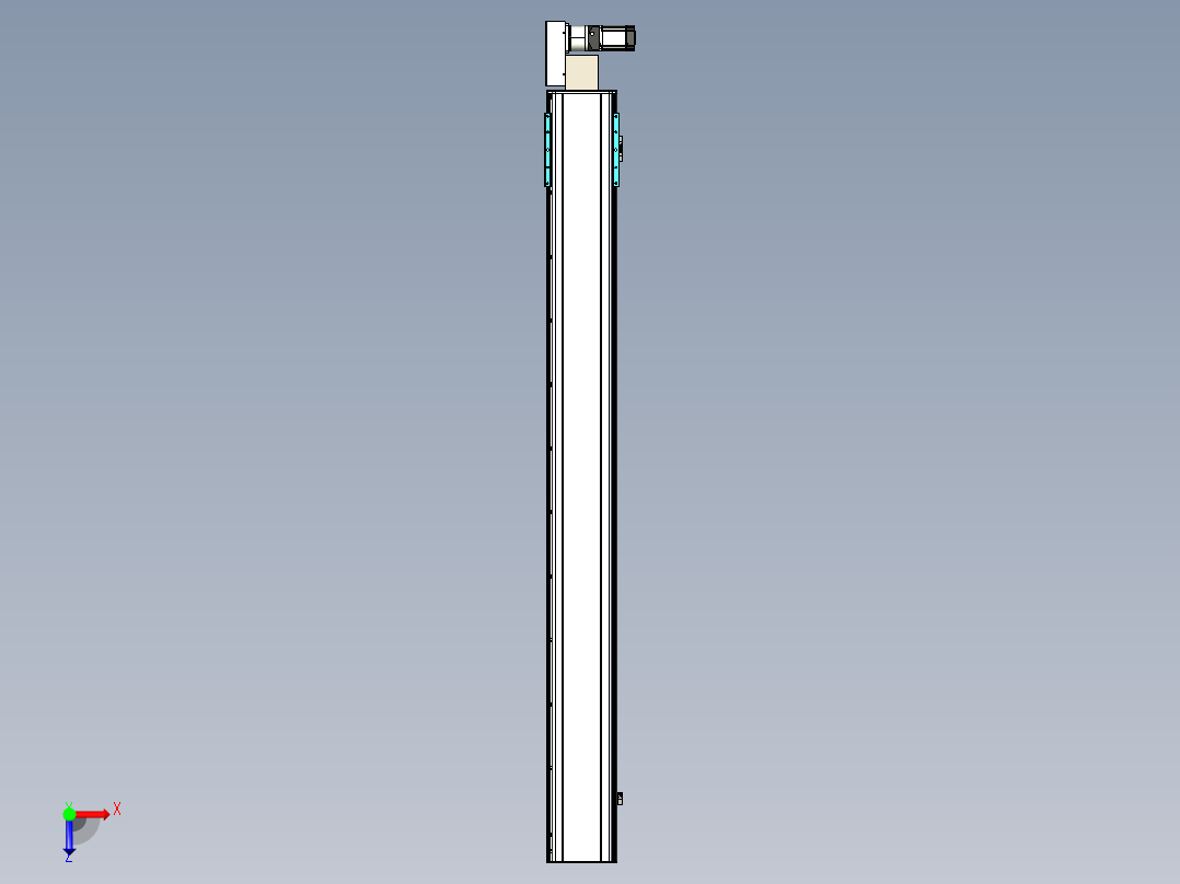 同步带滑台-半封闭B22H-L100-C-S2000-L-P75-D3-N5俯视图