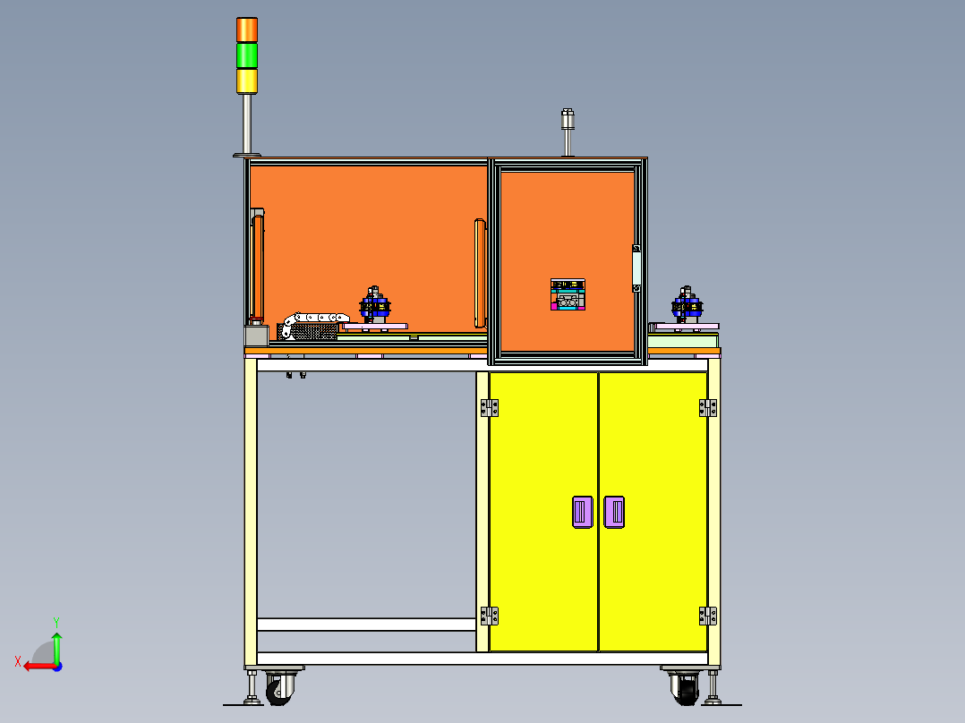 三工位切料根设备后视图