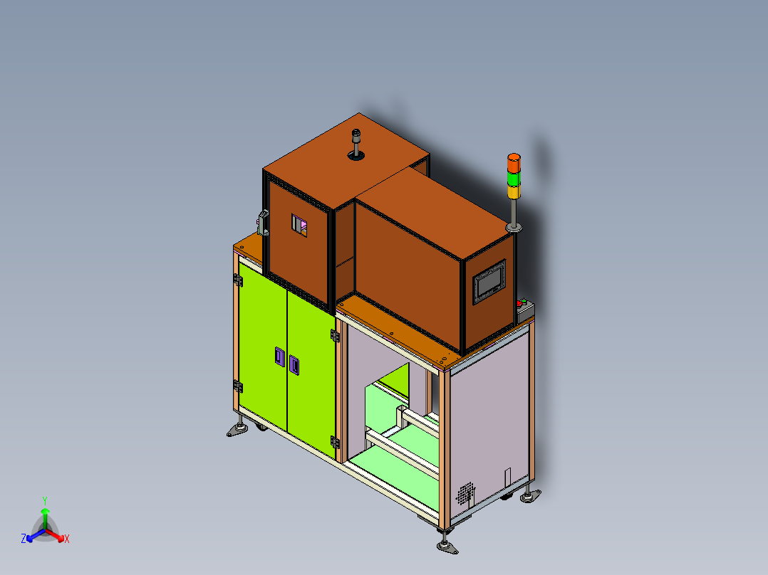 三工位切料根设备正等轴测图