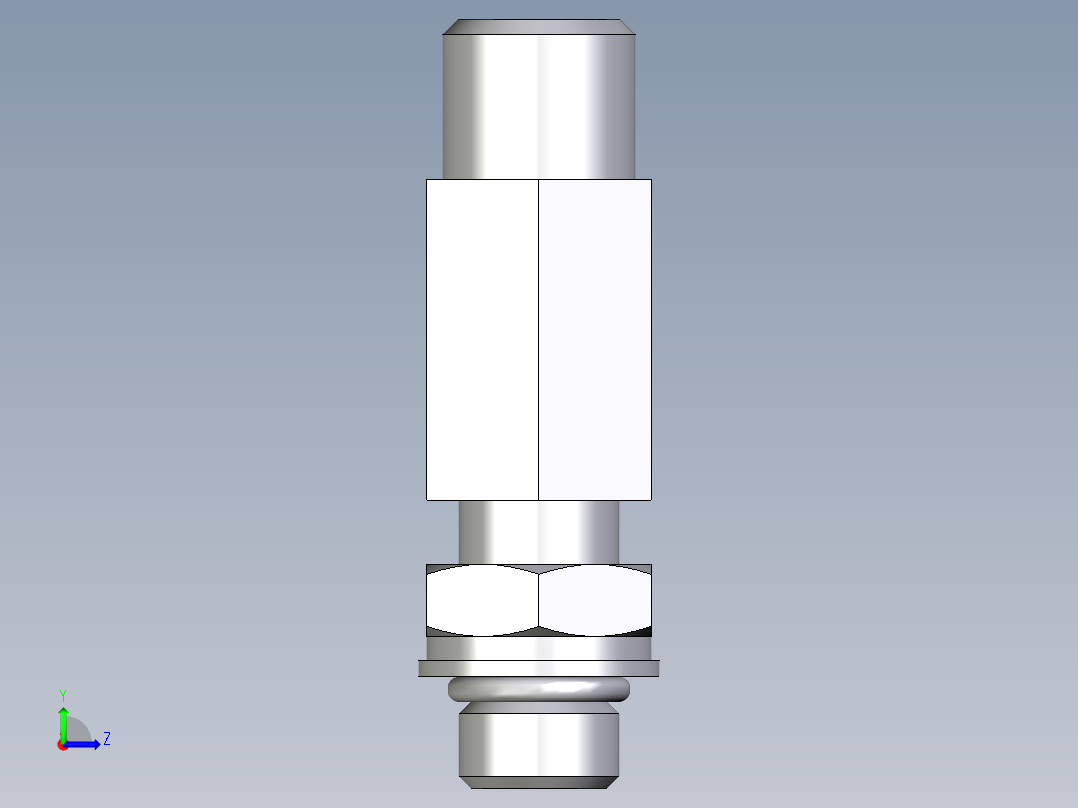 卡套式工业通用硬管接头EO_Adjustable_locknut_run_tee_LEE06LMOROMDCF左视图