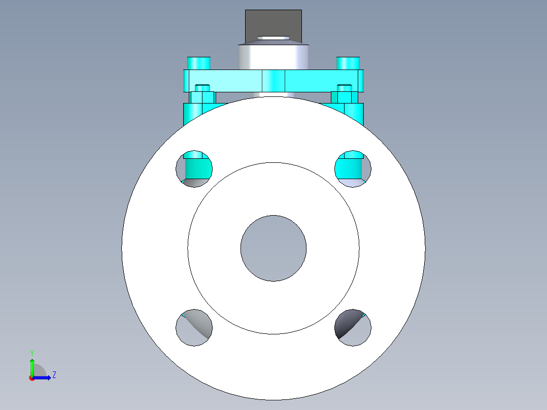 管道手动球阀-水管开关阀-手动阀门法兰连接球阀[25]左视图