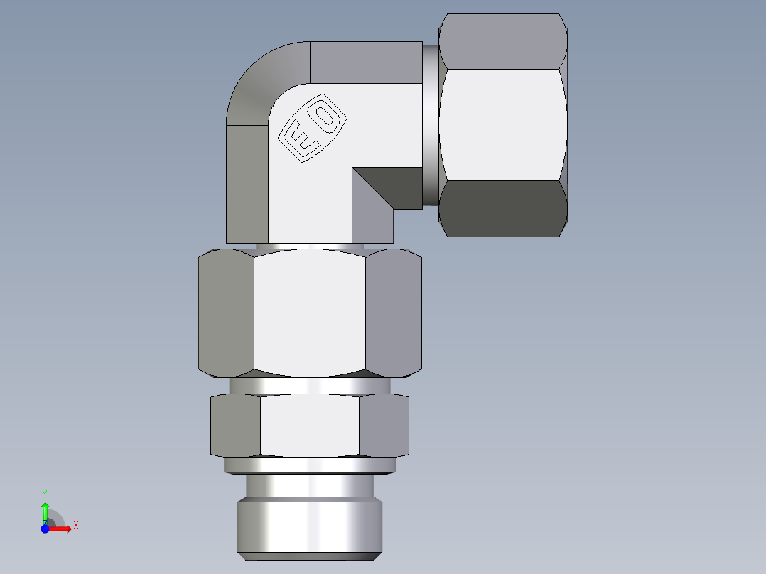 卡套式工业通用硬管接头EO_Assembled_adjustable_standpipe_elbow_EVW20SM71前视图