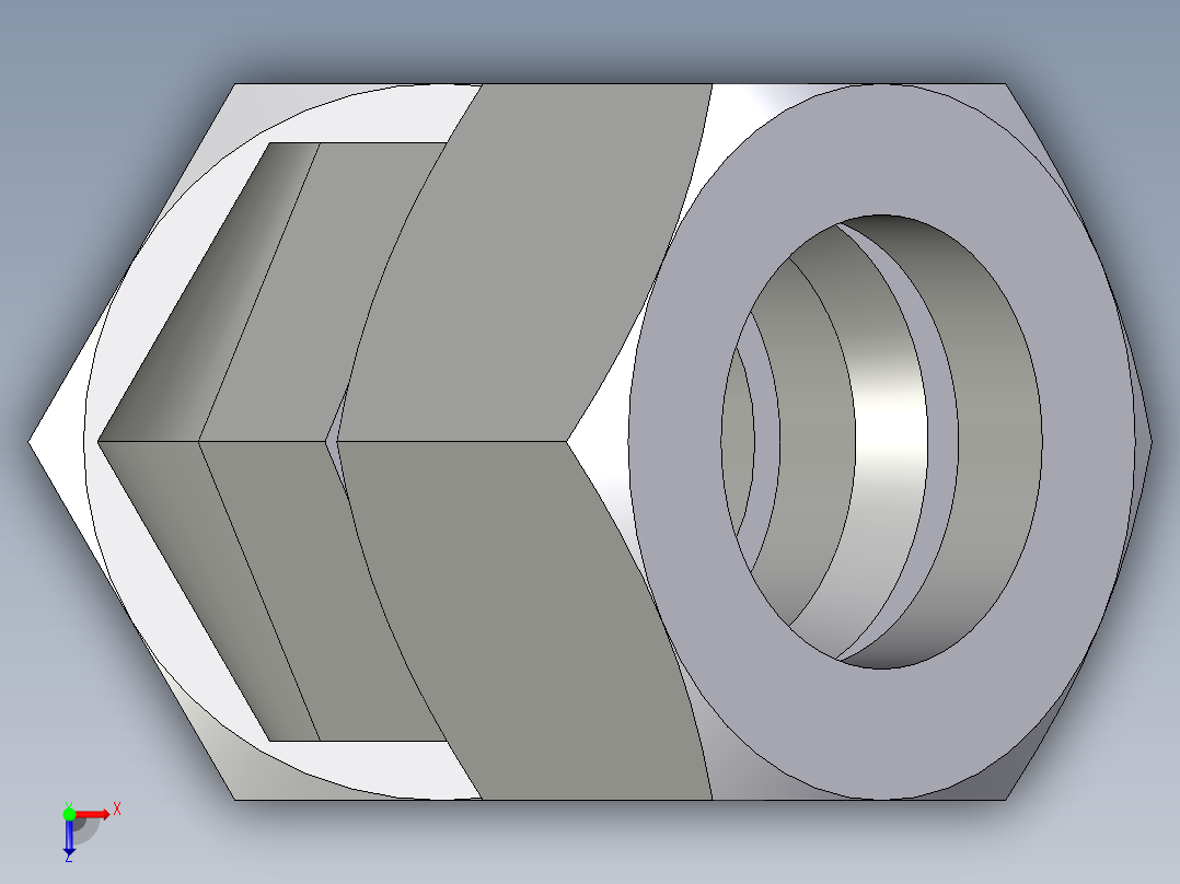 卡套式工业通用硬管接头EO_Swivel_nut_45_deg_elbow_EV38ZSCF俯视图