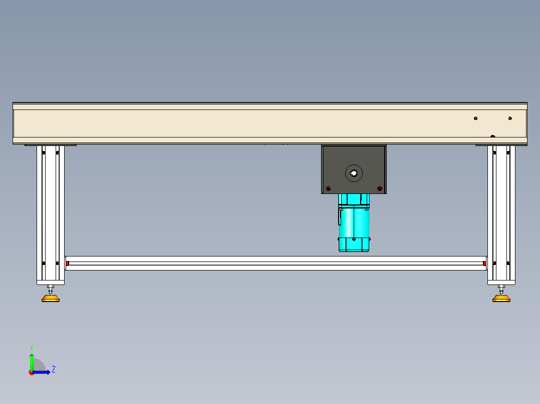 LE-链条传动滚筒输送线左视图