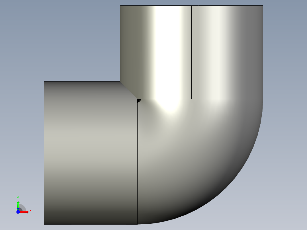 船舶管路系统SeaCor_90Elbow_SxS_37J106015_1.5in前视图