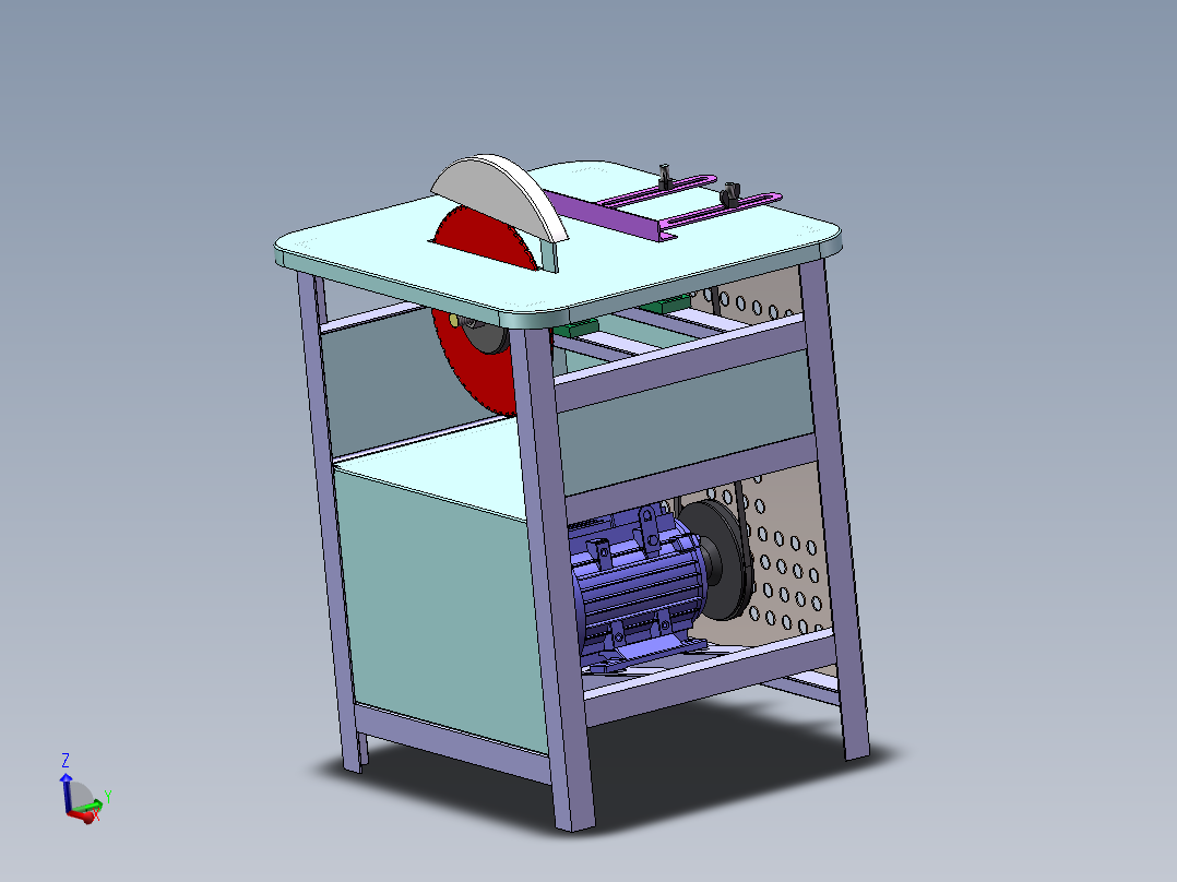 木工台锯 木板切割机sw18可编辑主视图