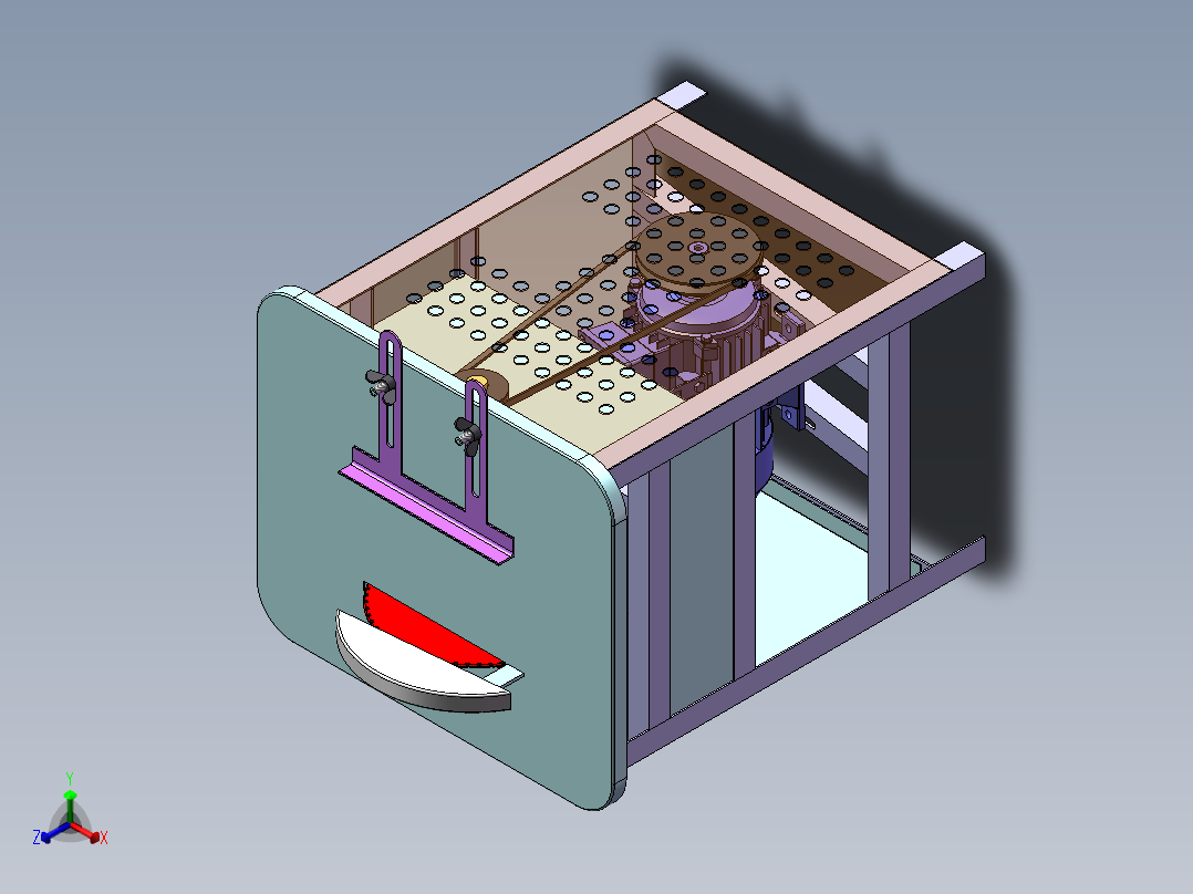 木工台锯 木板切割机sw18可编辑正等轴测图