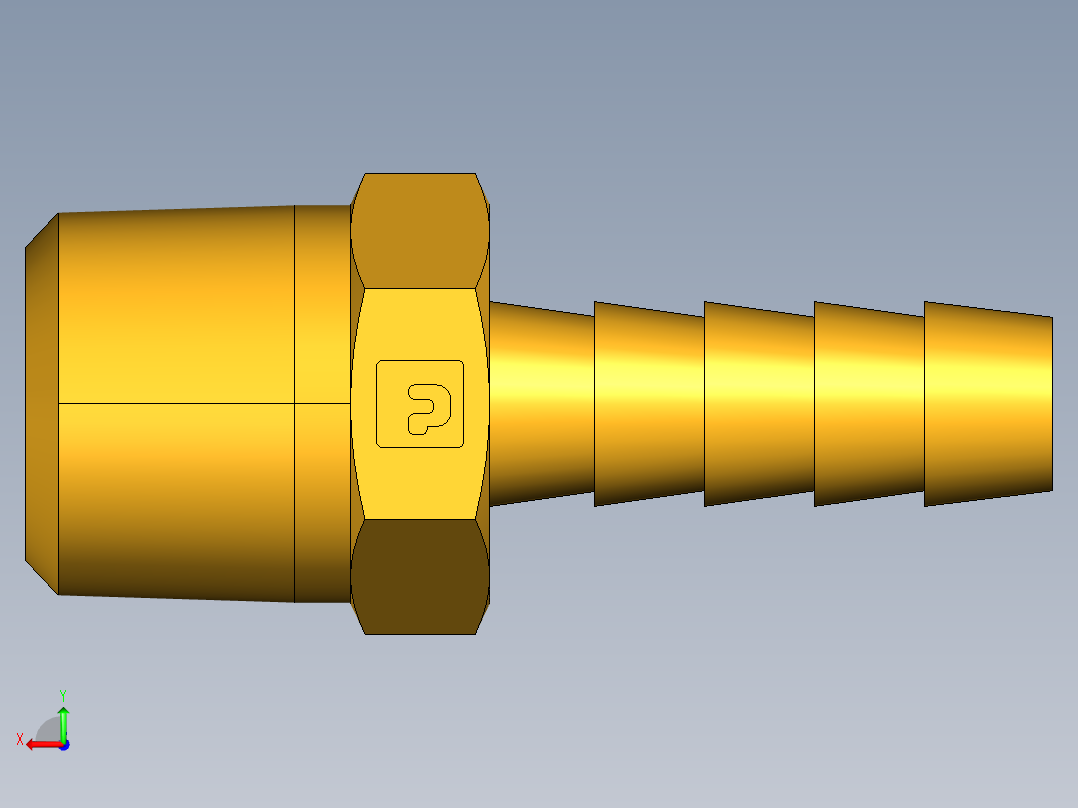 倒齿式工业管接头Hose Barb to Male Pipe 125HBL-5-6后视图