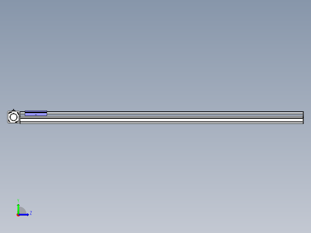同步带滑台-半封闭B17-L100-S1800-L-P75-D3-N3左视图