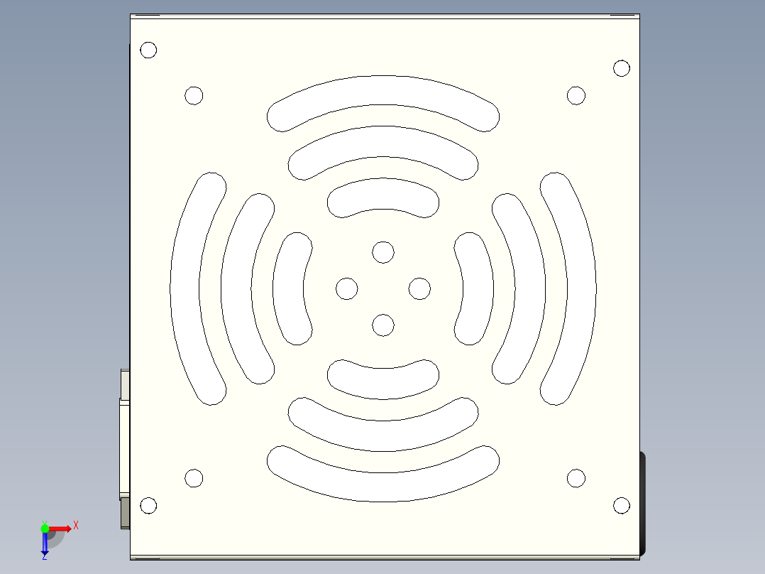 简化ATX PS单元120毫米风扇俯视图