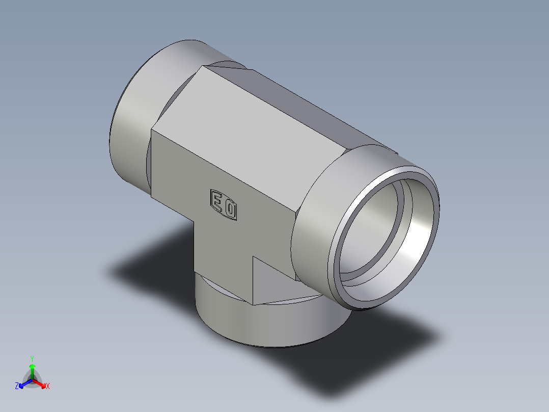 卡套式工业通用硬管接头EO_Union_tee_T35LCFX主视图