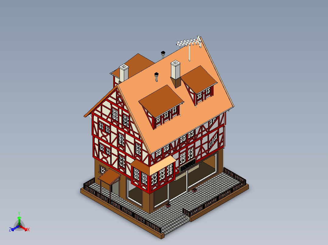 房子正等轴测图