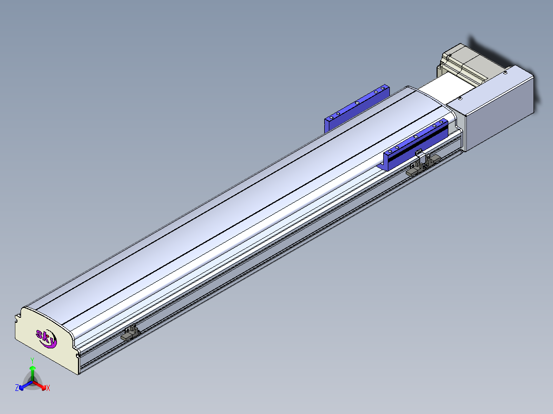 同步带滑台-半封闭B17H-L50-S750-R-P75-D3主视图