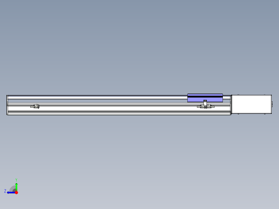 同步带滑台-半封闭B17H-L50-S750-R-P75-D3右视图