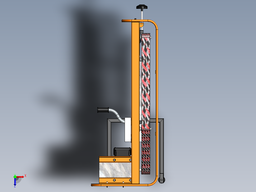 工业用带式砂光机俯视图