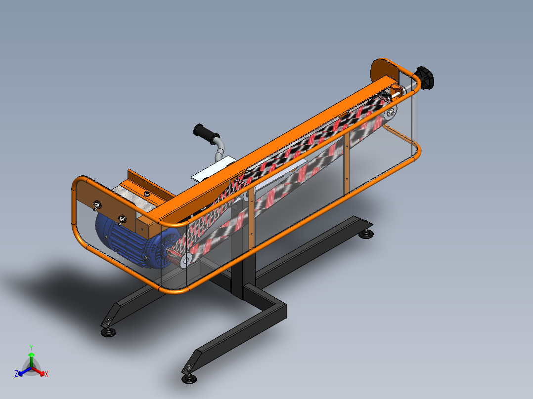 工业用带式砂光机正等轴测图