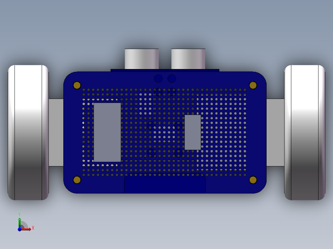 自平衡小车（三维+课设+程序+二维+电路图）前视图
