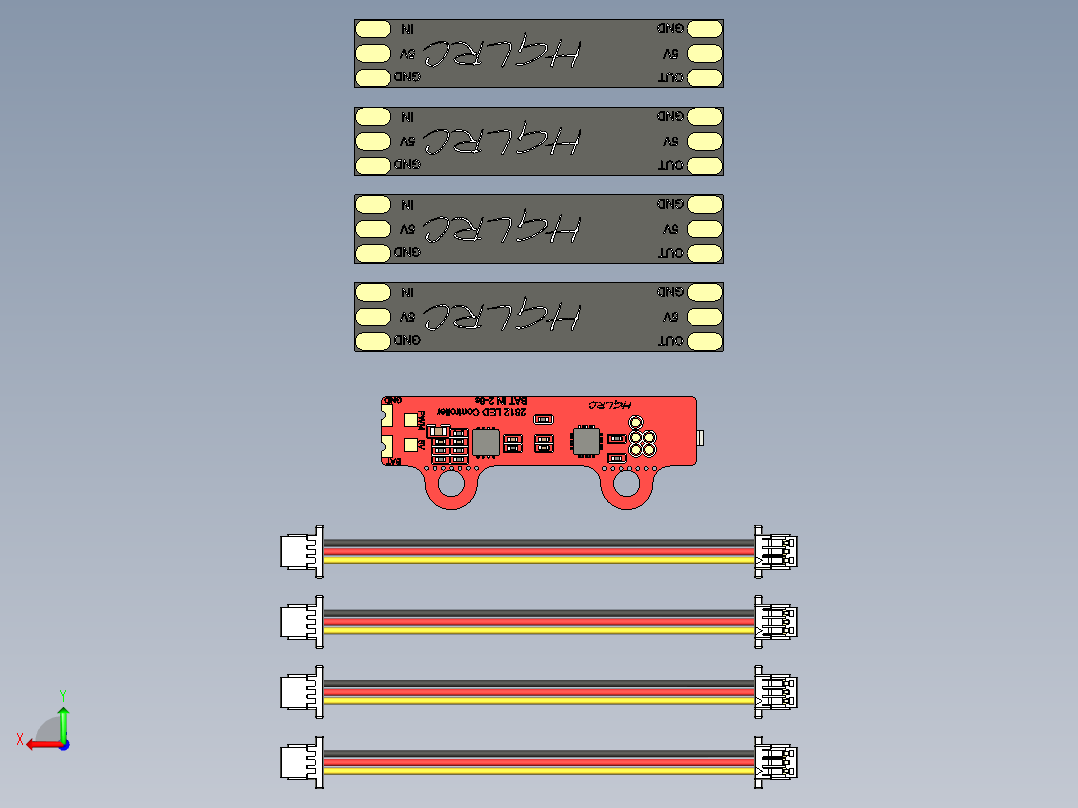 HGLRC LED 控制器和扶手灯后视图