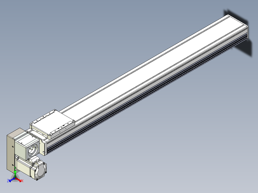 同步带全封闭直线模组TPA-HCB-105D-90-L800-LP-Y-P20-N3正等轴测图