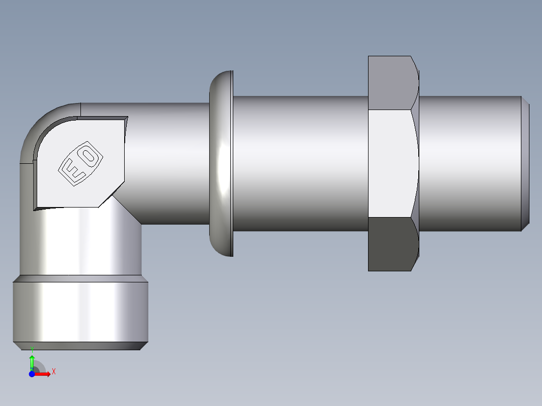 卡套式工业通用硬管接头EO_Bulkhead_elbow_WSV10LOMD71前视图