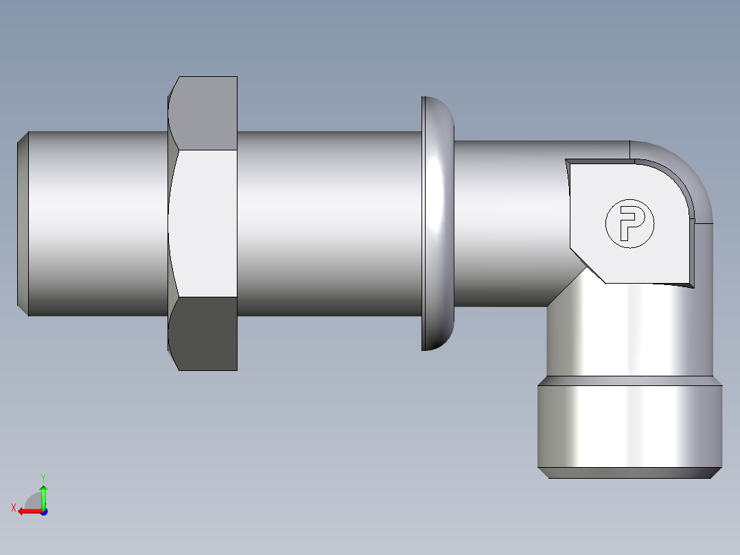 卡套式工业通用硬管接头EO_Bulkhead_elbow_WSV10LOMD71后视图